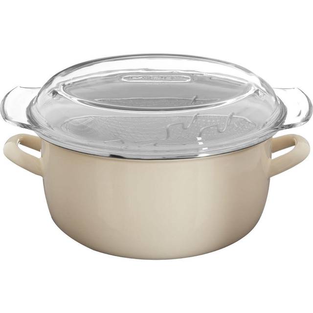 (Cream) Deep Fryer with Pyrex Lid, 5 Assorted Colours