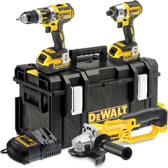 DCK382M2-GB 18v 3 Pce Brushless Twin Kit plus Grinder - Dewalt