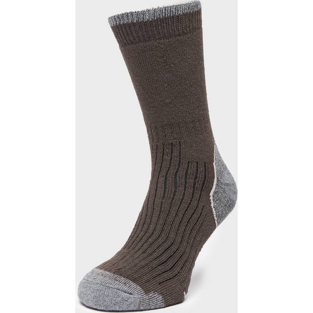 Men's Hiker Crew Socks, Brown - XL