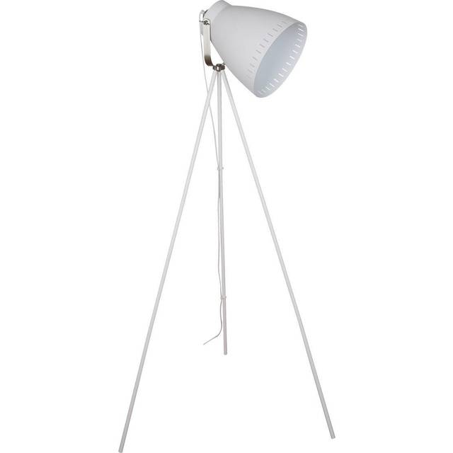 Franklin - Industrial And Retro Floor Lamp White, Satin Nickel 1 Light with White Shade, E27 - Italux