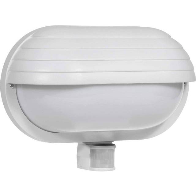 CGC White Oval Eyelid Wall Light PIR Motion Sensor Outdoor Garden