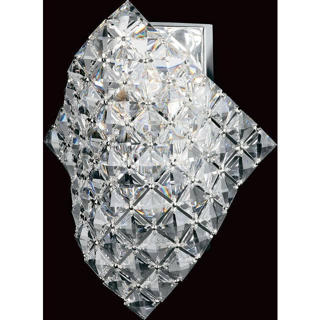 Diamond Crystal Single Wall Light Chrome Frame - Grey - One Size