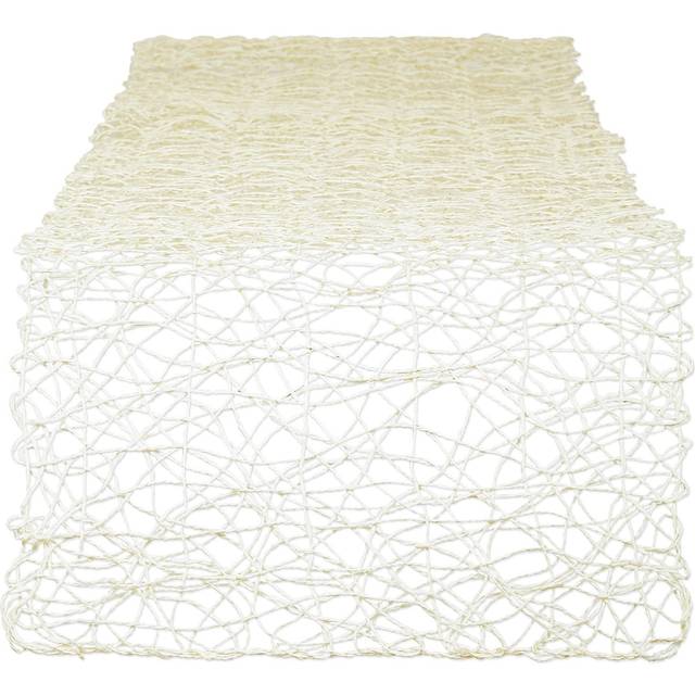 OFFWHITE WOVEN PAPER TABLE RUNNER 14x72