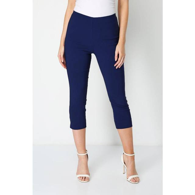 Midnight Cropped Stretch Trouser - Midnight Blue - Size 22 - Roman