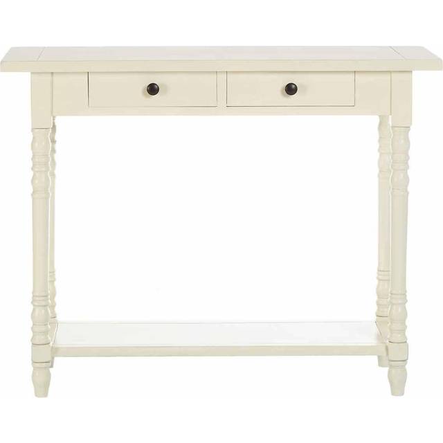Console Table for Hallway, Pine Wood Hallway Table for Home Décor, Wood Table with 2 Drawers for Office - White - One Size