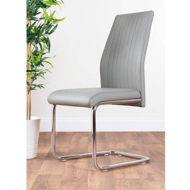 Furniturebox Fontana Set of 2 Cappuccino and Chrome Faux Leather Dining Chair - Brown