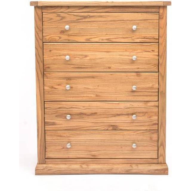 Salerno 5 Drawer Chest of Drawers Chrome Knob - Natural - One Size
