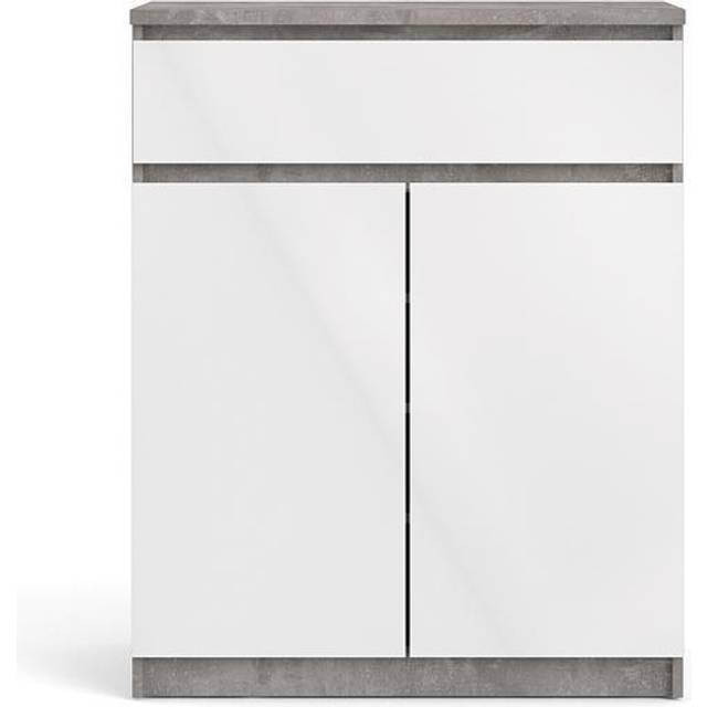 Naia Sideboard 1 Drawer 2 Doors In Concrete And White High Gloss