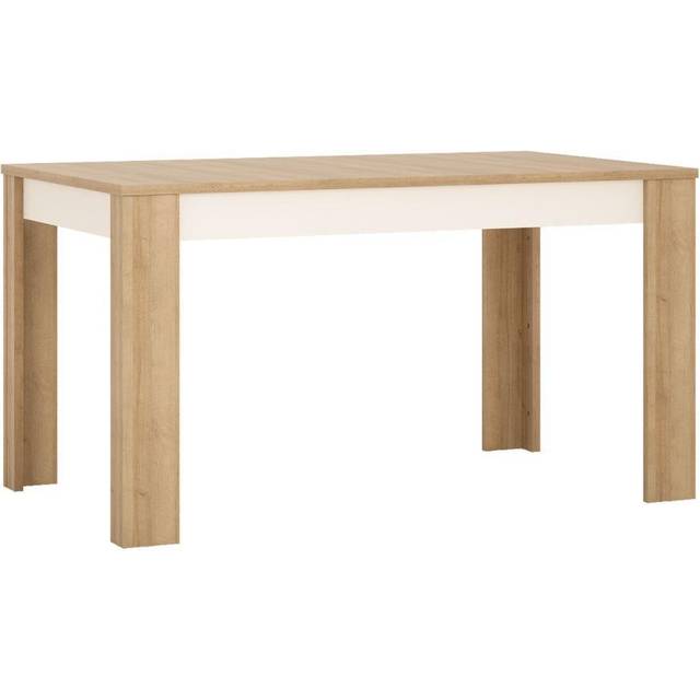 Lyon Medium Extending Dining Table 140/180 Cm In Riviera Oak/white High Gloss