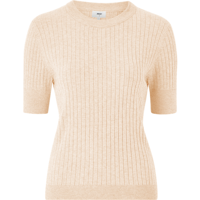 Object Rib Strikket Top Beige