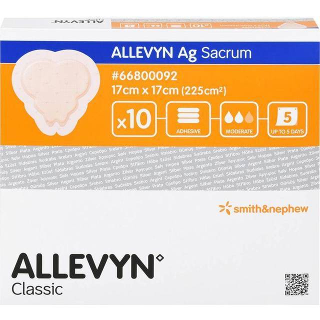 Skumförband silver Allevyn Ag Adhesive - 17x17cm Sakrum Border - 10 st