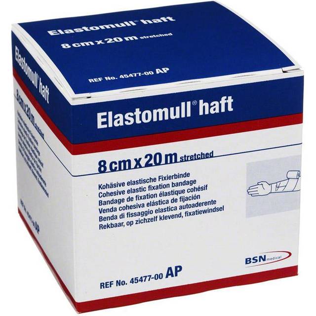 Kohesiv fixeringsbinda Elastomull Haft - 8cmx20m blå latexfri