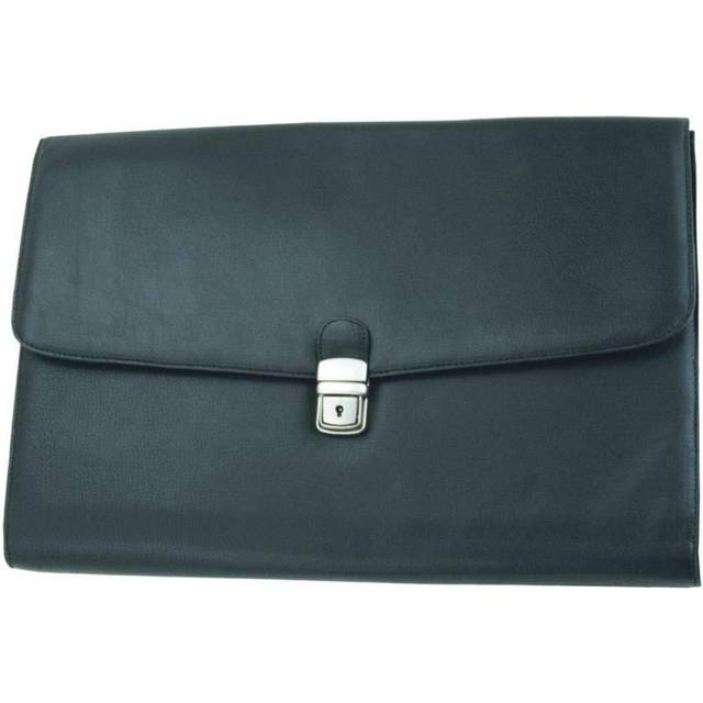 Alassio Dokumententasche Udine, Aktenmappe aus echtem Leder, verschließbare Dokumentenmappe, für A4 Format portfölj, 39 cm, svart (Schwarz), svart (schwarz), 39 centimeters, Portfölj