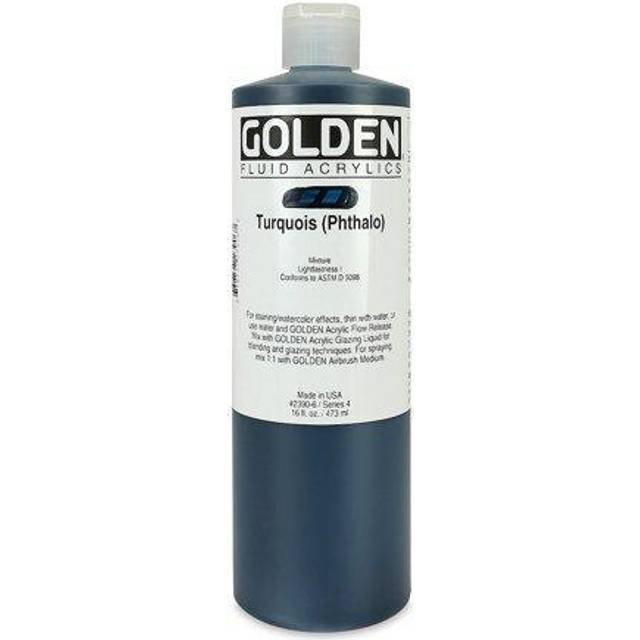 Golden : Fluid : Acrylic Paint : 473ml (16oz) : Turquoise (Phthalo)