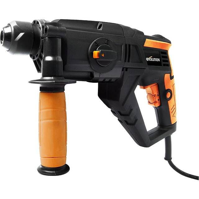Evolution Power Tools SDS4-800 Hammer Drill 4 Functions - Drill, Chisel, Rotation, Hammer, 5 x Attachments Included (230 V)