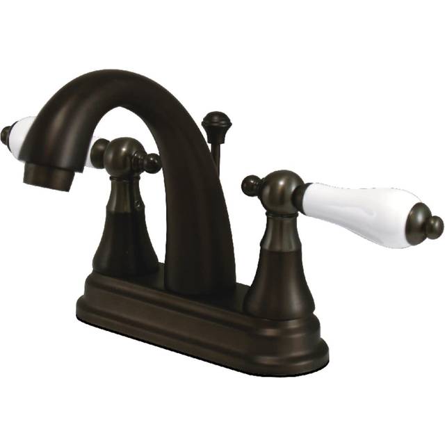 "Kingston Brass KS7615PL English Vintage 4"""""""" Centerset Bathroom Faucet  5"""""""" Spout Reach  Oil Rubbed Bronze"