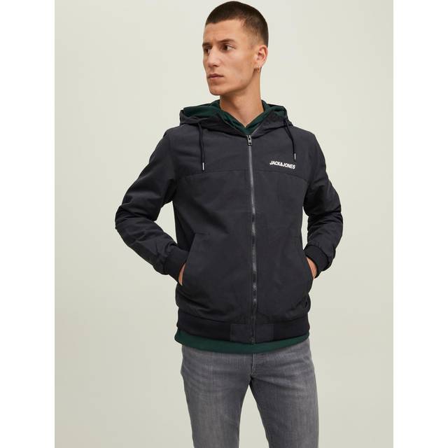 JACK & JONES Jjerush Blocking Hood Bomber Noos jacka, Svart 1, XL