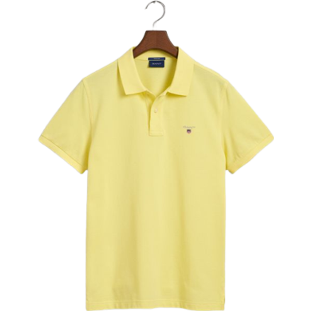 GANT Regular Poloshirt Halbarm geknöpfter Kragen Pique weiß, Vattenmelon rosa, S
