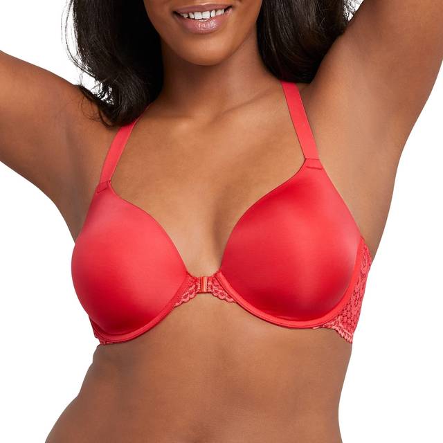 Maidenform T-Shirt  One Fab Fit Lightly-Lined Underwire  Racerback Bras for Women  Red Stone/Coral Punch