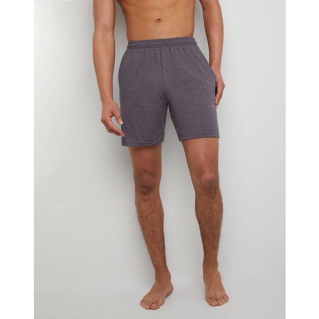 Hanes Mens Jersey Cotton With Pocket Workout-and-training-shorts  Charcoal Heather  XX-Large US