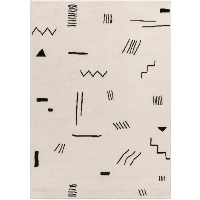Surya Empoli Abstrakt matta – mattor vardagsrum, matsal, lounge, sängbord – modern marmormatta, mjuk lyxig enkel skötsel medium hög – stor matta 150 x 213 cm benvit matta