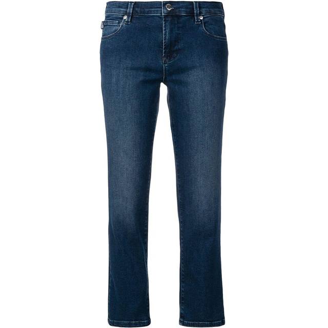 Womens Dark Slim Fit Stretch Jeans with Five Pockets - Blue - 16