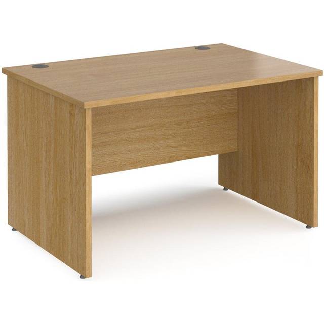 Maestro 25 straight desk 1400mm x 800mm - grey oak top with panel end leg