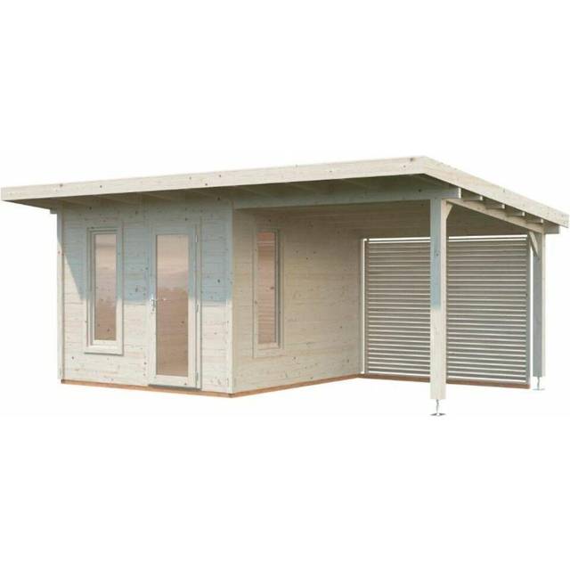 Palmako Grace 6m x 3.9m Pent Log Cabin with Gazebo (56mm)