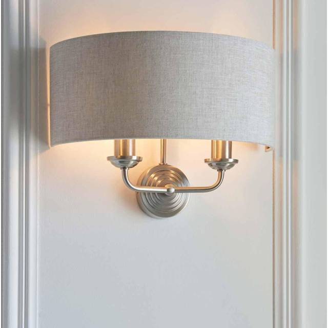 Ensora Lighting Ashton 2 Light Wall Light Natural, Brown