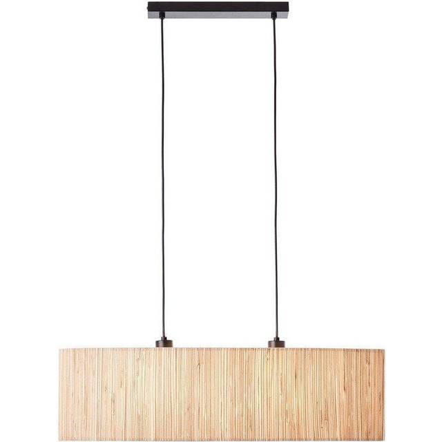 Endon 101692 Longshore 2 Light Pendant Natural Seagrass &amp; Matt Bla