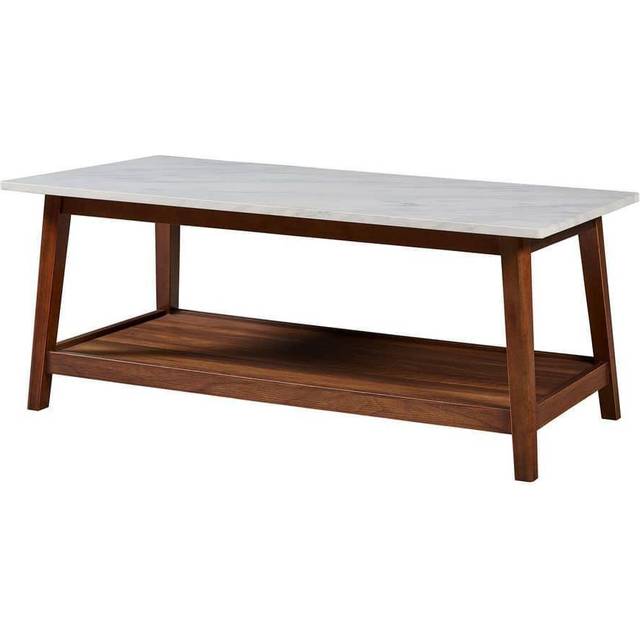Wooden Coffee Table Faux Marble Finish Modern Design Teamson Home tv Unit VNF-00061