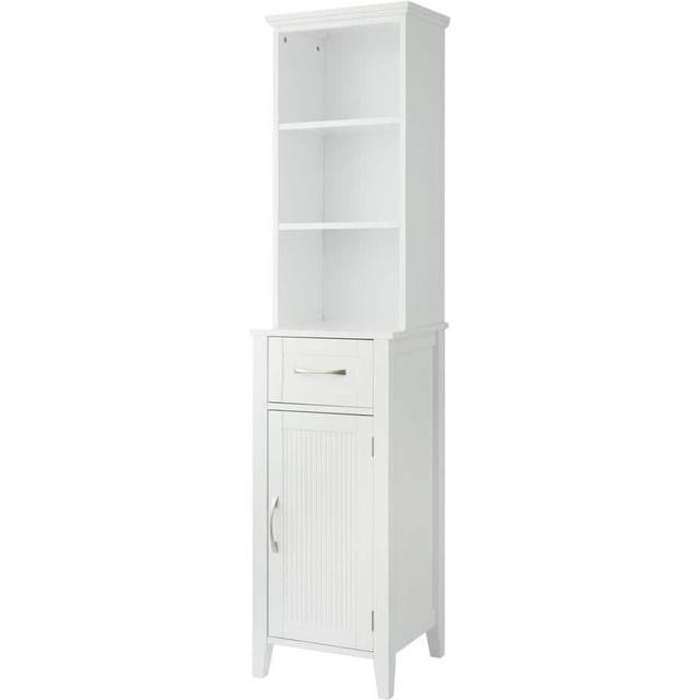 Teamson Home Wooden Bathroom Furniture Tower Cabinet White EHF-F0006 - White