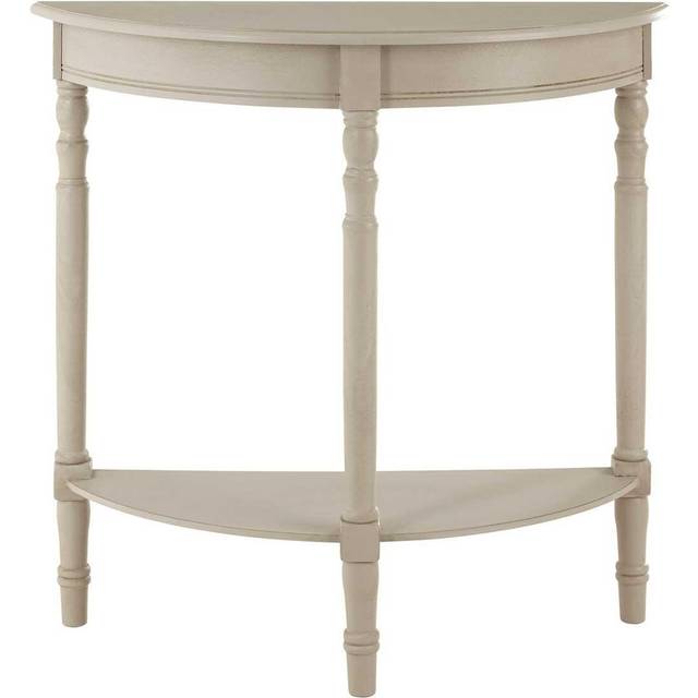 Rounded Console Table for Hallway, Pine Wood Wood Table for Home and Office Decor - Light Grey - One Size