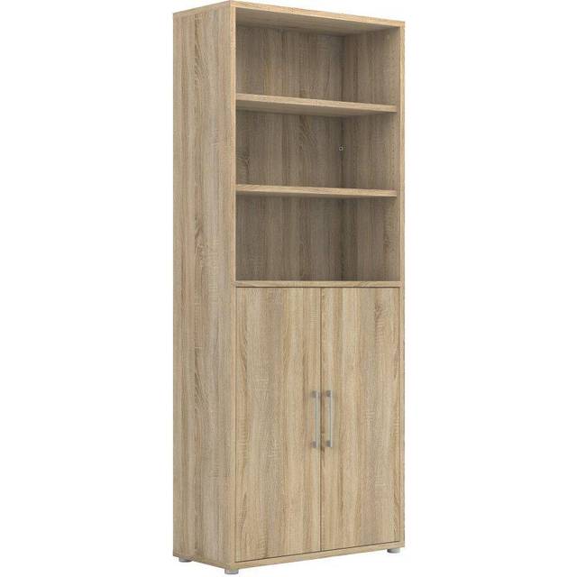 Prima Bookcase 4 Shelves With 2 Doors In Oak