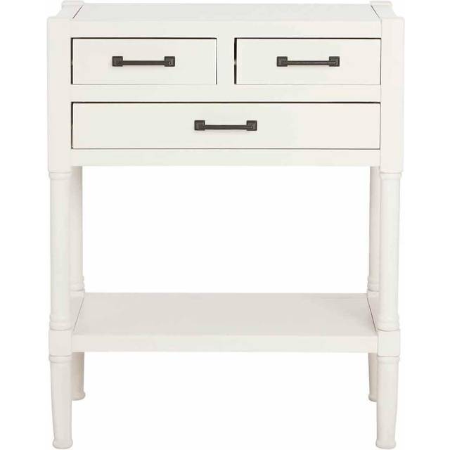 Console Table for Hallway, Pine Wood Wood Table for Home Decor with 3 Drawers - White - One Size