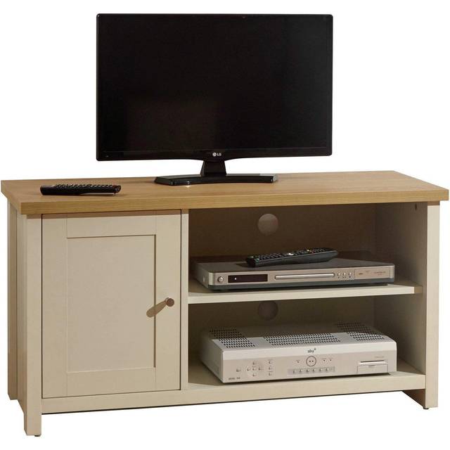 GFW Lancaster Single Door 2 Shelf Cream Small TV Cabinet - 39 x 95 x 49cm