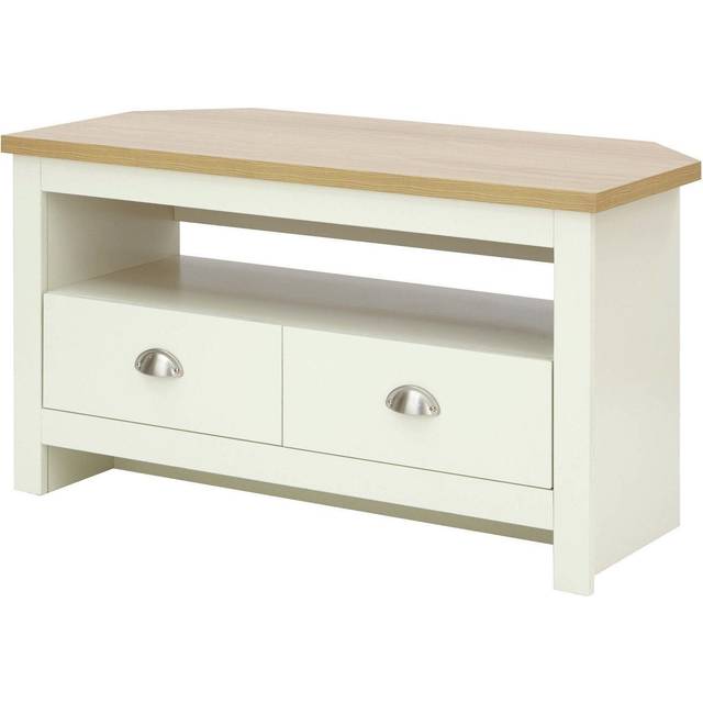 GFW Lancaster 2 Drawer Cream Corner TV Unit - 45 x 95 x 51cm