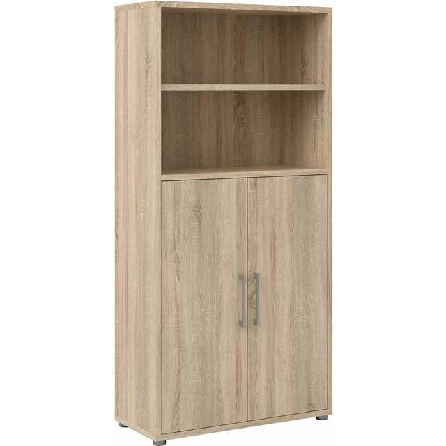 Prima Bookcase 3 Shelves With 2 Doors In Oak