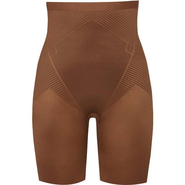SPANXshape Invisible High-Waisted Mid-Thigh Shorts - CHESTNUT BROWN - Small