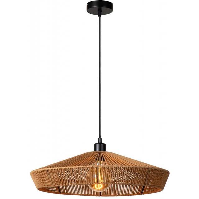 Lucide Yunkai Cottage Pendant Light - 50Cm - 1Xe27 - Light Wood, Black