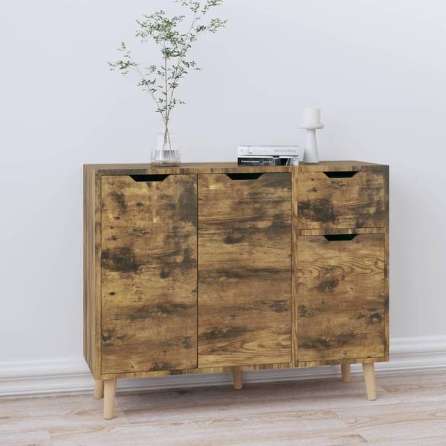 vidaXL Sideboard Smoked Oak 90x30x72 cm Engineered Wood - Brown