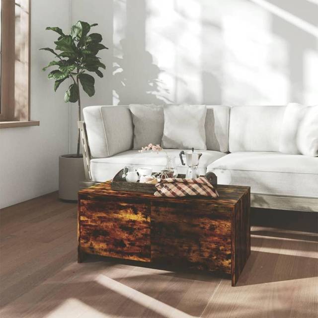 vidaXL Coffee Table Smoked Oak 90x50x41.5 cm Engineered Wood - Brown