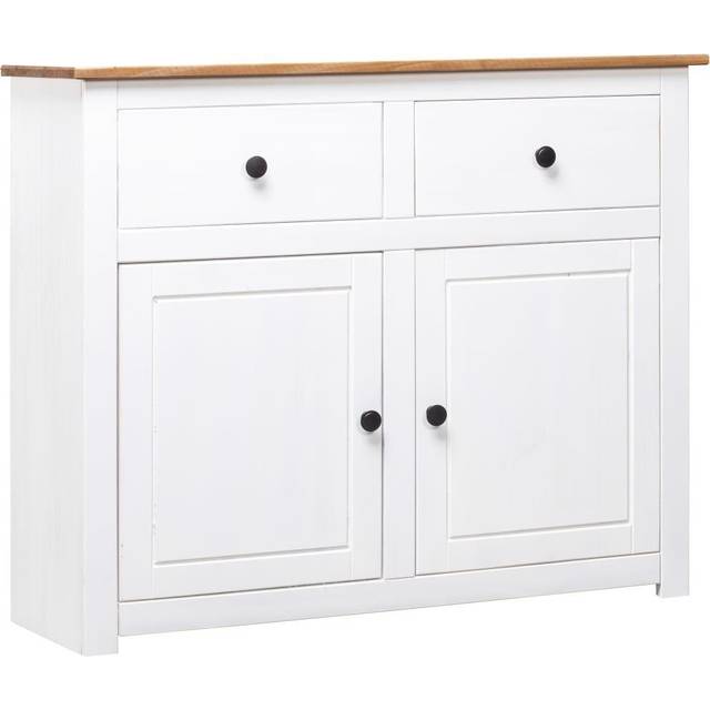Vidaxl Sideboard White 93x40x80 Cm Solid Pinewood Panama Range Sideboards