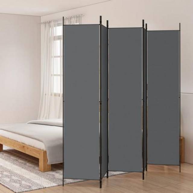 (anthracite, 250 x 220 cm) vidaXL 6-Panel Room Divider Fabric Privacy Screen Paravent Multi Colours/Sizes
