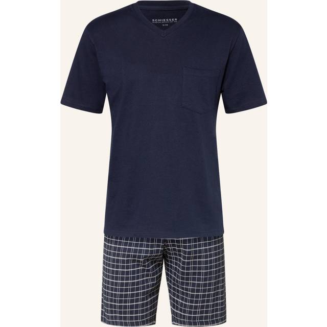 Schiesser herr Pyjamasset Pyjamas kort, blå, 52