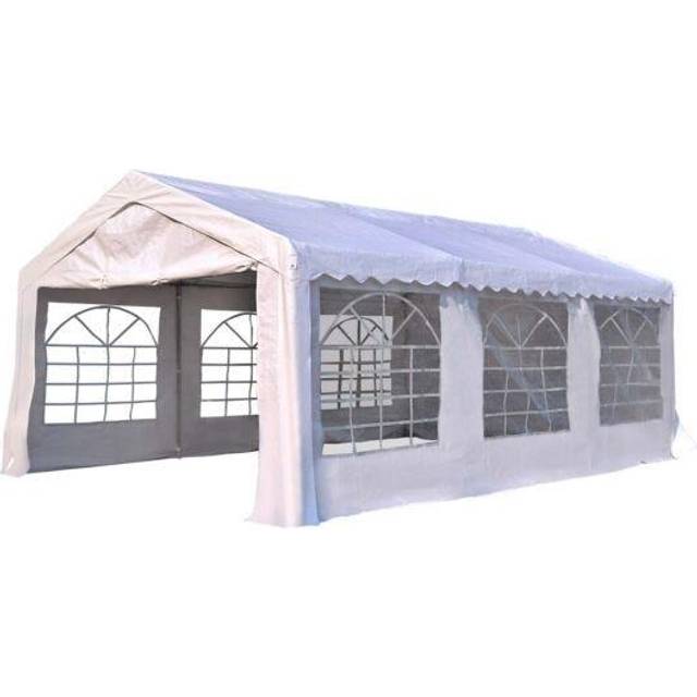 Outsunny 6 x 4m Garden Gazebo with Sides - White, White