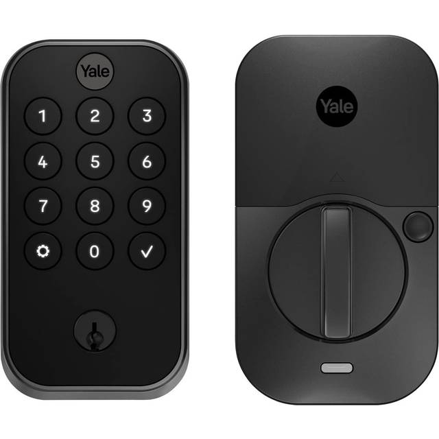 Yale Security Lock 2 with Wi-Fi  Black Connected Keypad Smart Lock for Front Door or Back  Door Lock with Code and Back-Up Key  YRD410-WF1-BSP