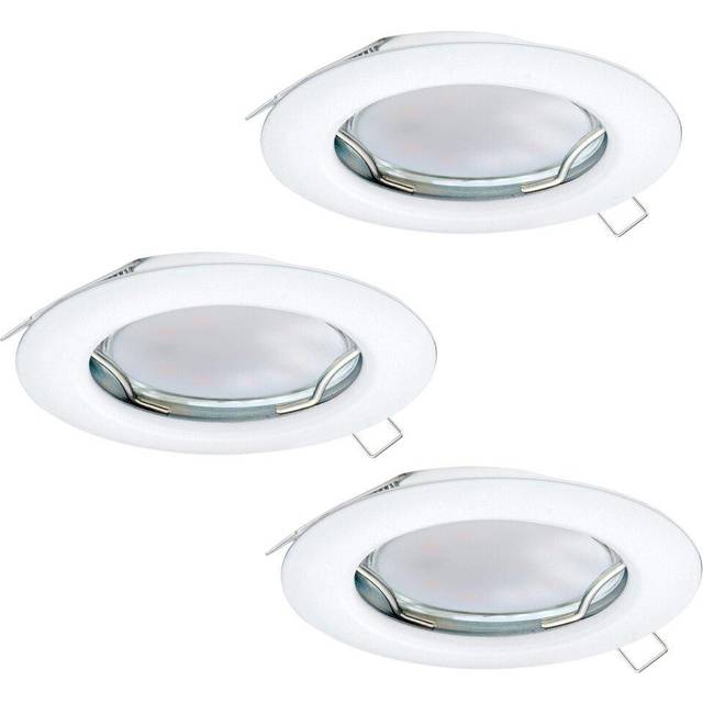 3 PACK Flush / Recessed Ceiling Downlight White Steel 3 x 3W GU10 Bulb