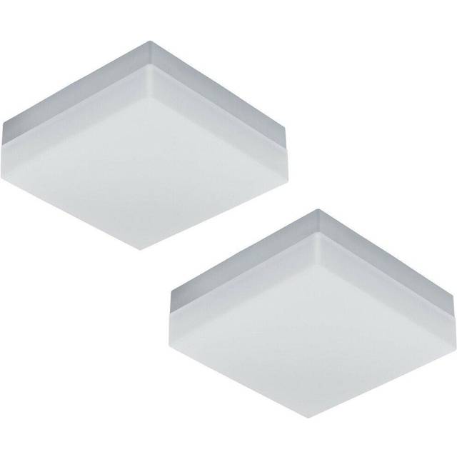2 PACK IP44 Outdoor Wall Light White Plastic 8.2W Built in LED Porch Lamp