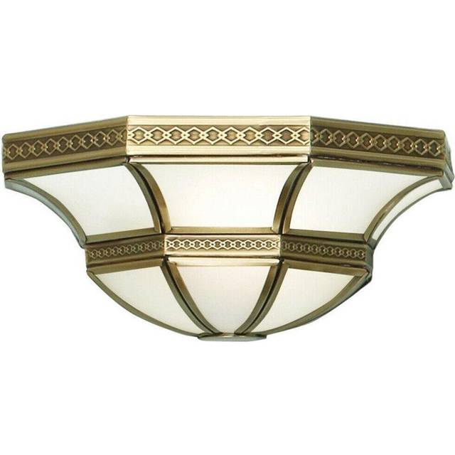 Luxury Traditional Wall Light Antique Brass & Frosted Glass Shade Dimmable Lamp